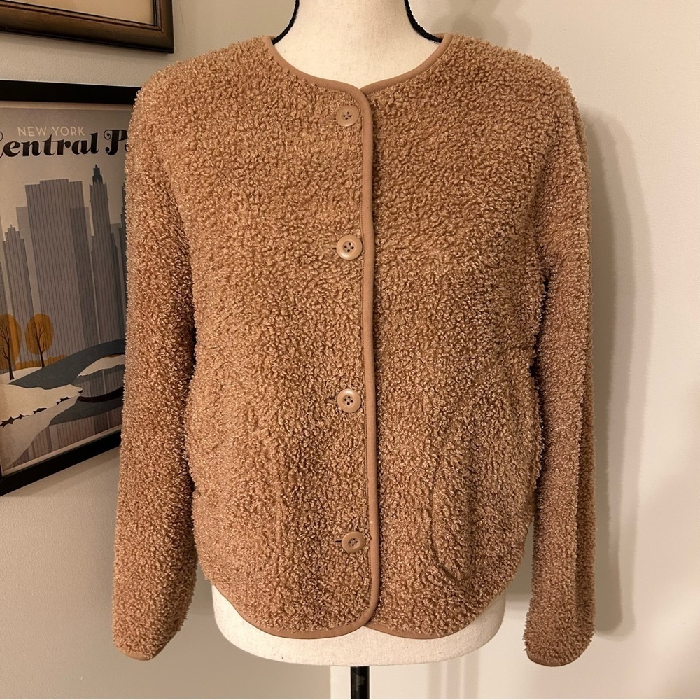 Uniqlo Pile Lined Fleece Button Up Cardigan SZ XS